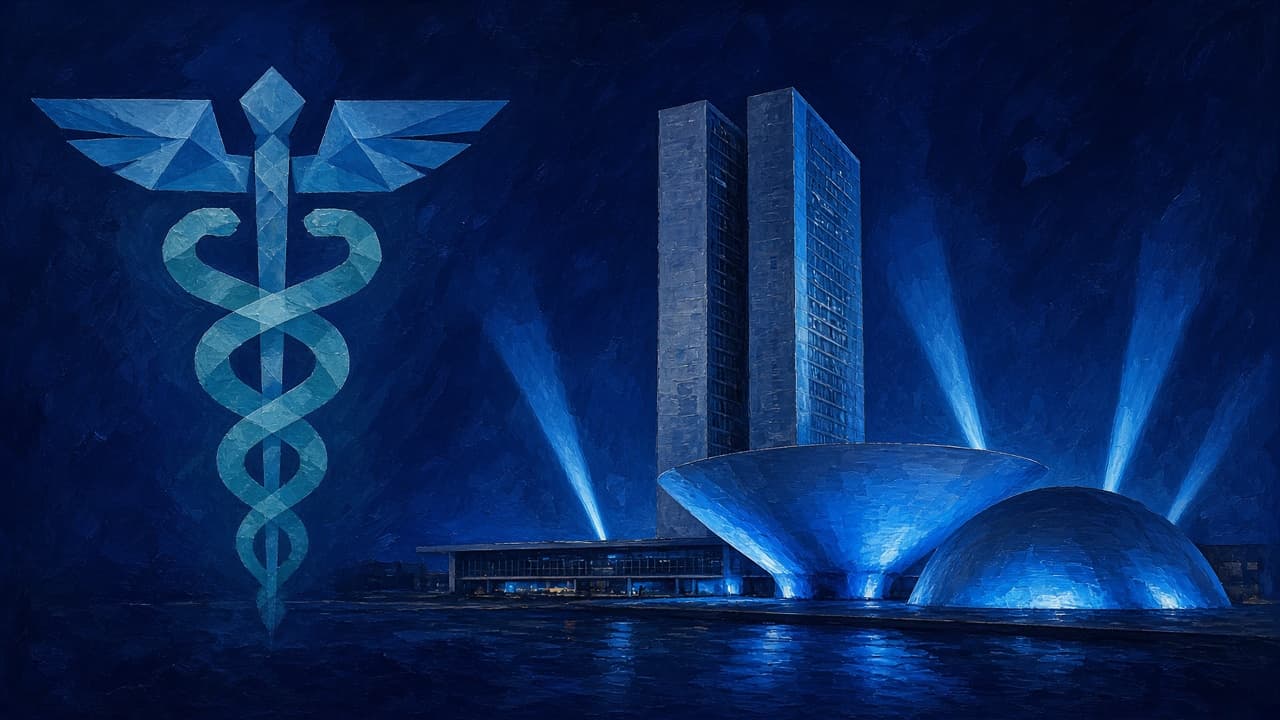 Editorial illustration of Brazil’s National Congress in Brasília