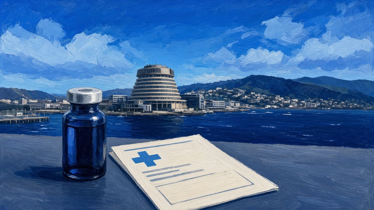 Editorial illustration of Wellington’s Beehive and a closed medicine vial